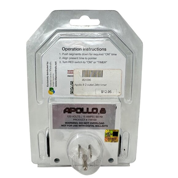 Titan Controls Apollo 8 Dual Outlet 24hr Timer 120v/15amp - New - Picture 2 of 3